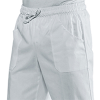 PANTALONI ELASTICO COTONE BIANCO